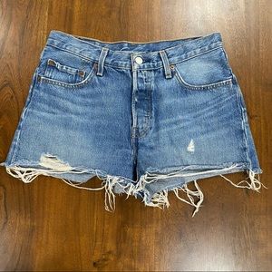 Levi’s 501 Button Fly Cut-Off Denim Shorts Size 27